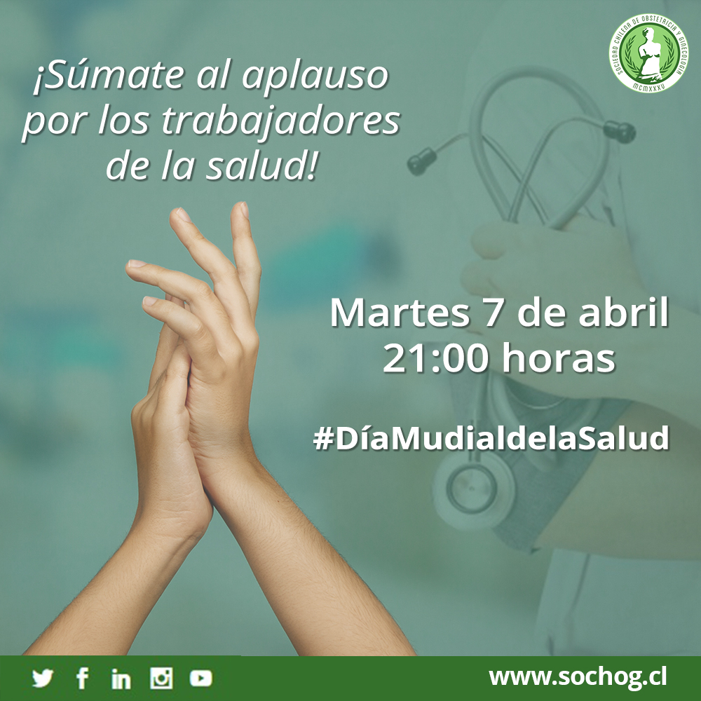 Ante esta pandemia sin precedentes en nuestra sociedad, nos unimos al gran aplauso por los trabajadores de la salud convocado para este miércoles a las 21:00 horas en el #DíaMundialdelaSalud.
