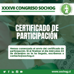 Certificados de asistencia al XXXII CONGRESO SOCHOG y I ONLINE