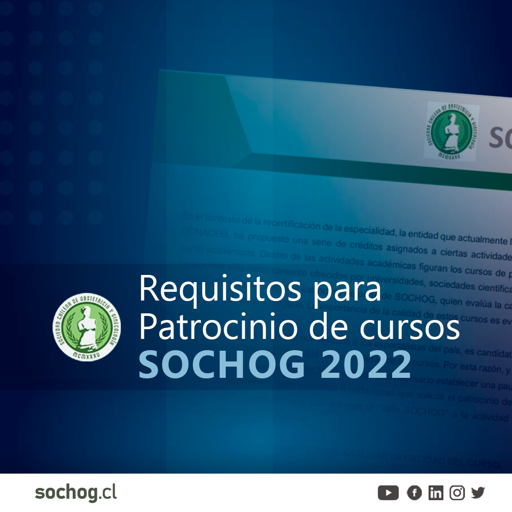 Requisitos para Patrocinio de cursos SOCHOG 2022