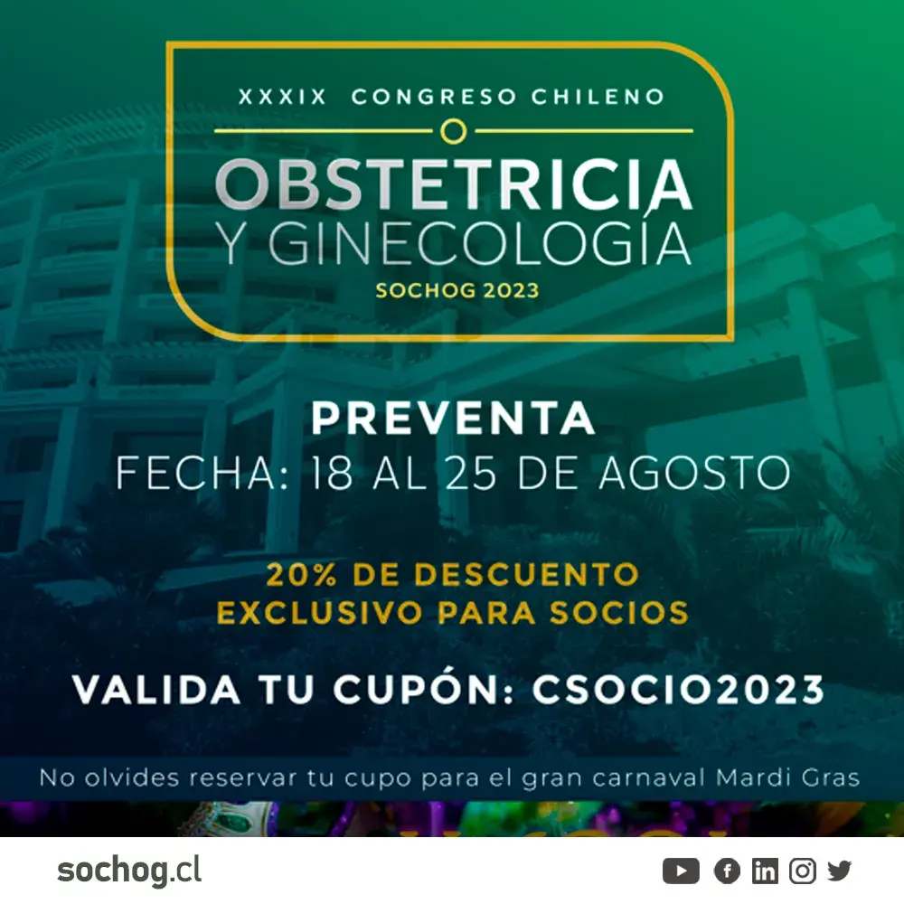 Preventa inscripciones XXXIX Congreso Chileno de Obstetricia y Ginecología